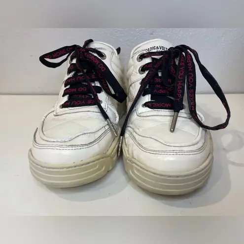 Zadig & Voltaire Women’s Blaze Stylish White Leather Sneakers Size 7.5 (38)