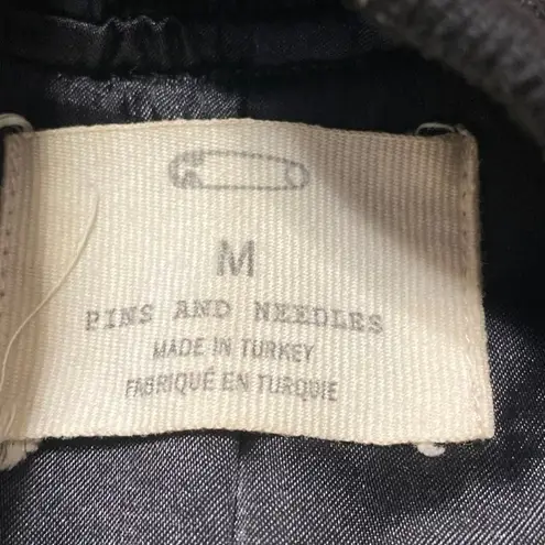 Pins and Needles Women's Black Full Zip Long Sleeve Quilted Bomber Coat Jacket M Size M