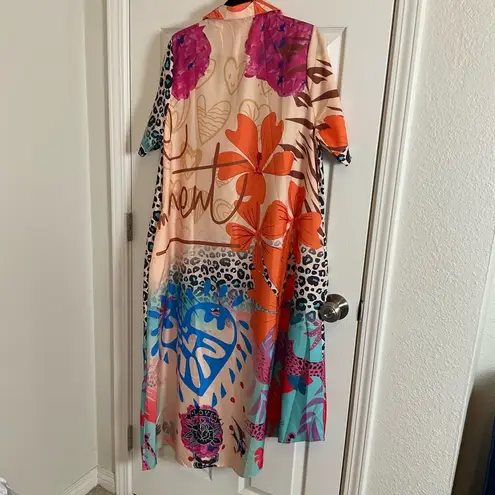 Colorful Leopard Print Dress with pockets size medium Black