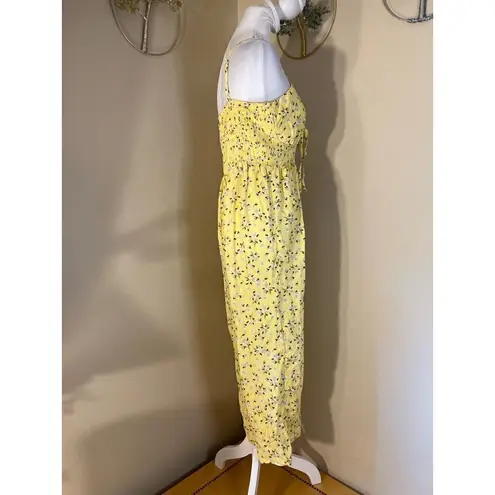 J for Justify Yellow Daisy Wide Leg Cropped Jumpsuit Junior's Medium