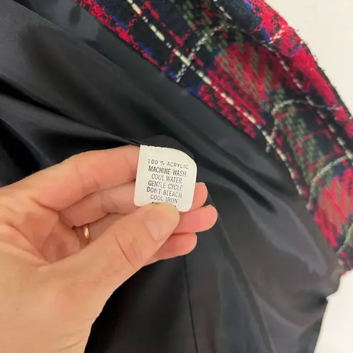 Plaid Red and Black Women's Blazer made in USA Size M