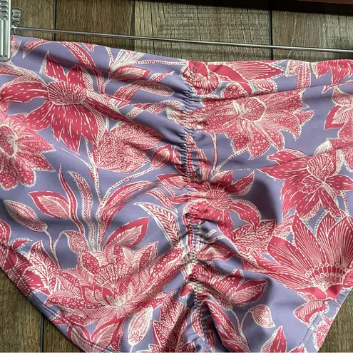 Time & Tru NWT  Womens Swim Bikini Bottom Purple Floral Cheeky Plus Size 2X