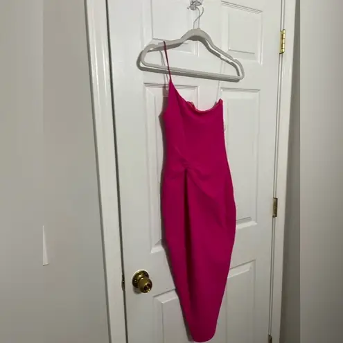 Nookie NWT Lust One Shoulder Midi Dress in Neon Pink