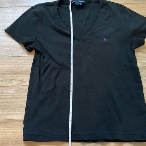 Ralph Lauren  sport black short sleeve 100% cotton t-shirt size large with purple