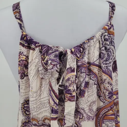 NWT Band of the Free Paisley Maxi Dress Tier Summer Vacation Resort Cruise Sz S Purple