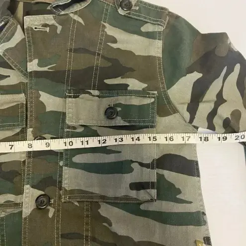 J Crew Camo Utility Shirt‎ 90s Jacket Womens Green Camouflage Size XS