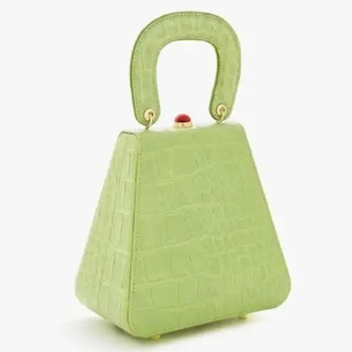 STAUD ππ Kenny Bag Pistachio Crocodile Embossed