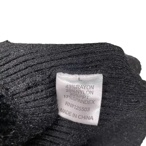 Torn By Ronny Kobo Cut Out Neckline Black Sweater Dress Size Large