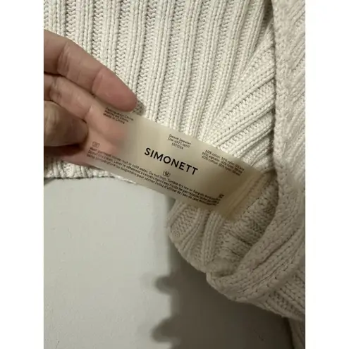 SIMONETT Cream Ribbed Knit Sleeve Sweater Shrug Bolero One Size Size undefined