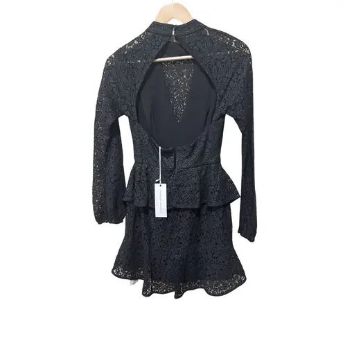 Rebecca Vallance Sistine Frill Mini Dress Size 4 New with Tags Black