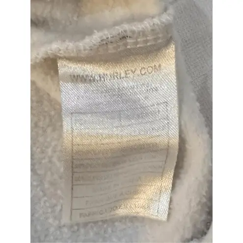 HURLEY Zip Up Hoodie Sweatshirt Womens Cream Full Zip Athleisure Relaxed Size XS White