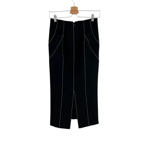 Cinq a Sept Ali Skirt Midi Length Seamed Black White Size 2