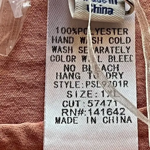 She & Sky  Women’s Pink Button-Side Blouse 1X | Lagenlook Balletcore Coastal boho