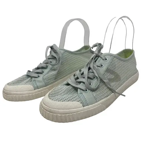 Tretorn Sz 7.5 Women's Green Tournament Net Mesh Low Top Sneakers