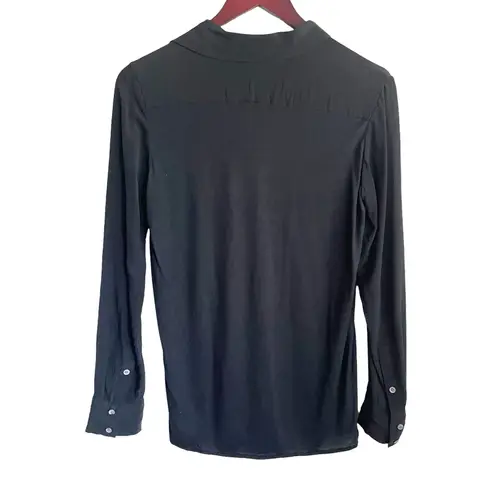 Club Monaco Club Monaco Silk Blend Button Top S Mixed Media Whimsygot Witchy Dark Romantic