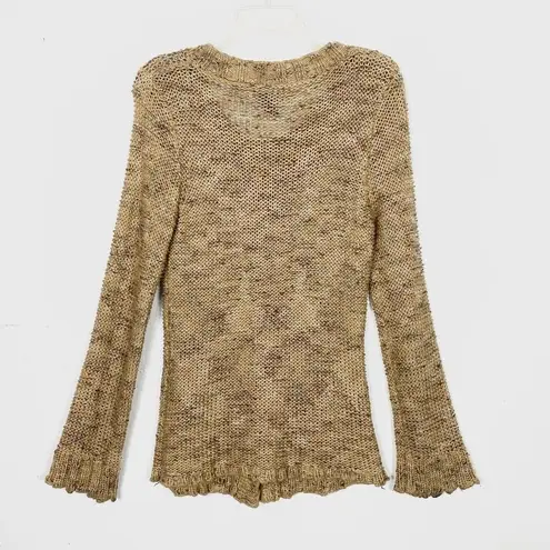 BCBGMAXAZRIA  Tan & Brown Chunky Knit Cardigan Sweater