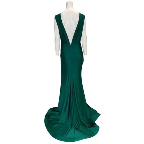 Jessica Angel 364 V-neck Sleeveless Maxi Gown Hunter Size Large NWT