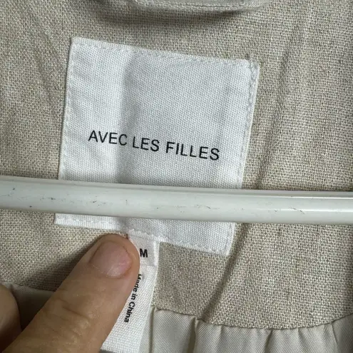 Avec Les Filles Linen Blend Cream Blazer Size M