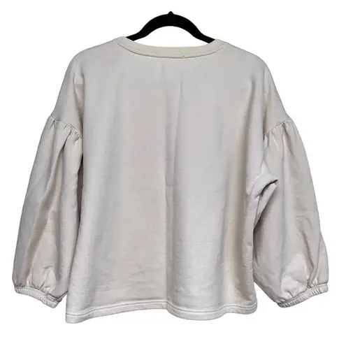 Marine layer Jace Puff Sleeve Sweatshirt in Antique White Women’s Size XL