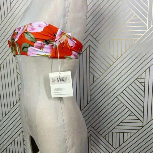 Mara Hoffman Abigail Bandeau Bikini Top Red Floral