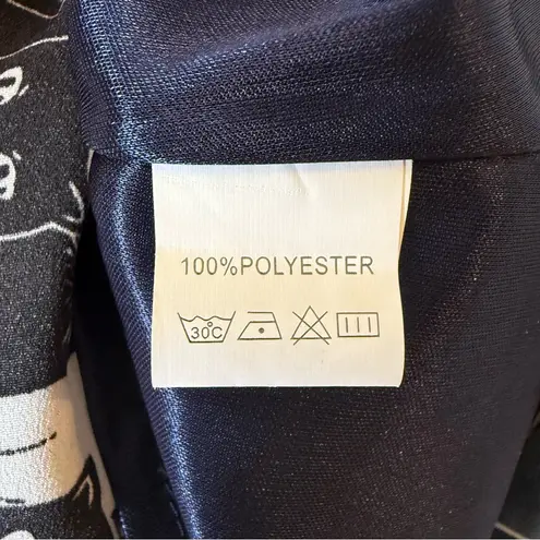 L.A.Soul Sleeveless Fit & Flare Dress Multicolor Cat Pattern Women’s Size Small Blue