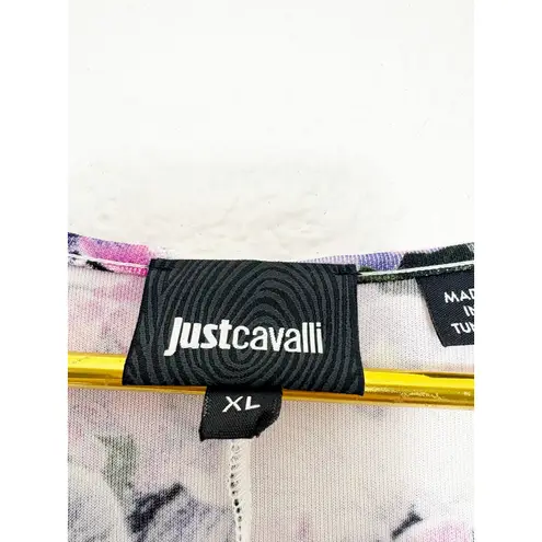 Just Cavalli Roberto Cavalli Y2k Mini Dress Size XL Animal Print Floral 90s Euro