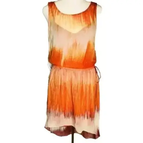Haute Hippie NWT Ombre' Silk High- Low Dress $535 Size Medium