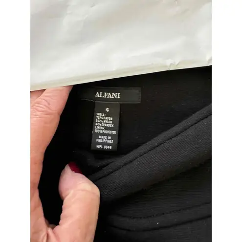 Alfani Black Knee Length Pencil Skirt Rayon Nylon Spandex Womens Size 4