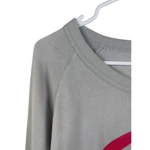 Seek Discomfort Peace Seeker Graphic Print Pullover Crewneck Sweatshirt Gray Size L