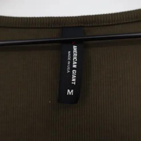 American Giant Women's Luxe Rib Square Neck Long Sleeve Size M Green Size M