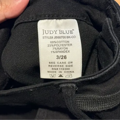 Judy Blue Women's Black High Waisted Double Roll Cuff Jogger Jeans 3/26 Comfy