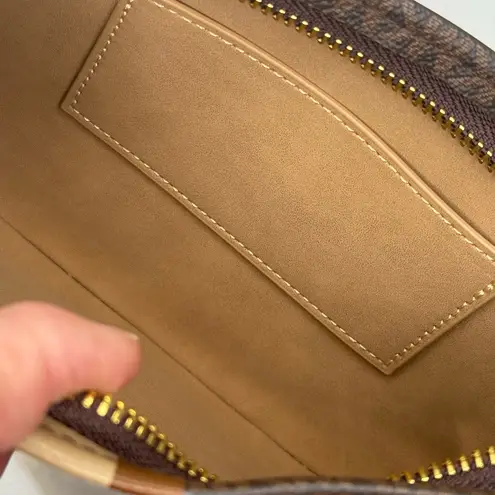 Michael Kors Brown & Tan Stripe Signature Bag Waist Fanny Pack Belt Retail $99