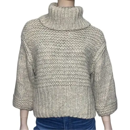 Pookie & Sebastian Women’s Size S Heather Gray Chunky Knit Turtleneck Sweater - Image 1