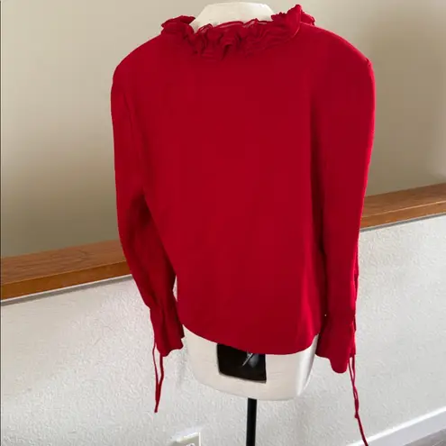 St. John Vibrant evening by Marie gray Red Knit cardigan sweater size 14