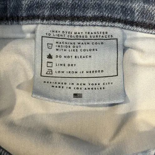 AYR "The Bomb Pop" Jeans Women 34S Women's High Rise Raw Hem Straight Leg Crop