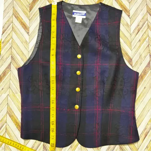 Pendleton VTG Virgin Wool Tartan Plaid Vest Academic Ivy League Made In USA Sz10