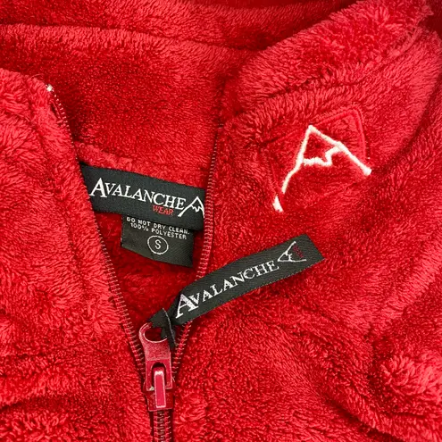 Avalanche Fleece Vest Womens Size Small Red Stand Collar Sleeveless Activewear