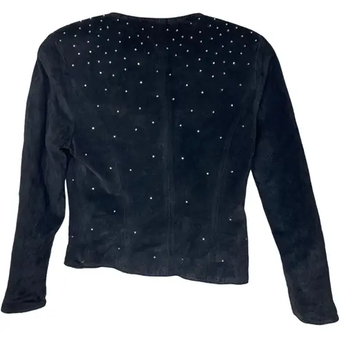 Vintage Positano Pelle Rhinestone Leather Jacket Size M