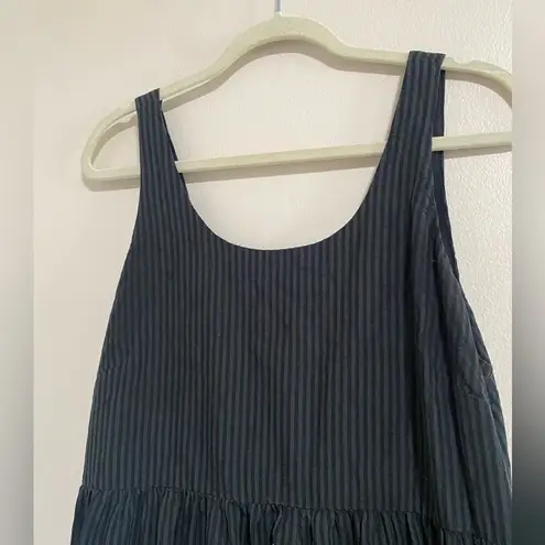 J. Jill Black Grey Stripe Maxi Dress Size Large