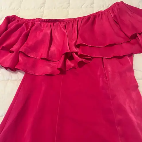 Show Me Your Mumu  Women's size Small Brooke Mini Dress Hot pink One Shoulder‎