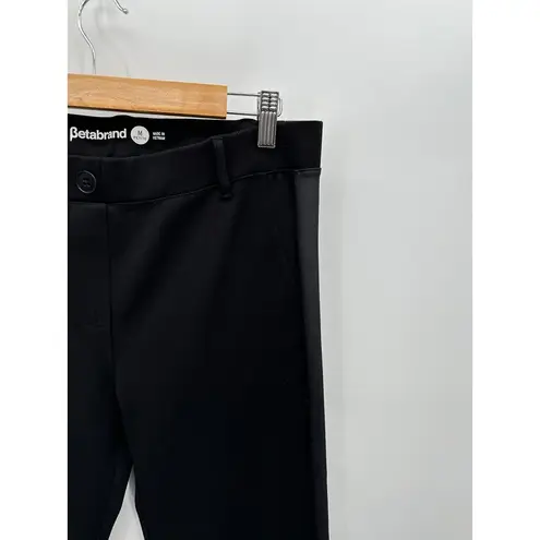 Betabrand Womens Black Pull on Mid Rise Stretch Yoga Tuxedo Dress Pants Size MP