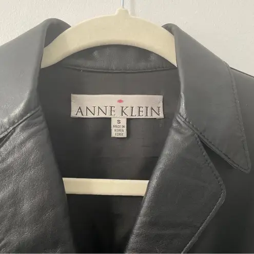 Anne Klein  Genuine Leather Trench Coat