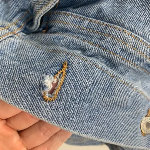 John Galt Denim Jacket Womens Blue California Embroidered Long Sleeve Collared S