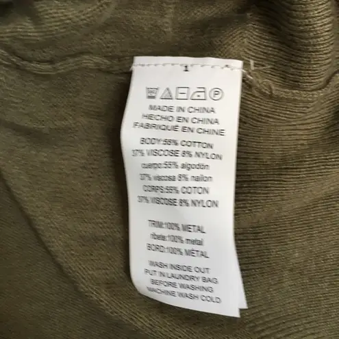 NEW Michael Kors Mock Neck Long Sleeve Sweater Cutout Front Olive Green Size L Size L