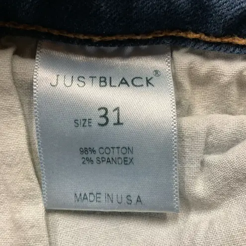 Just Black Just Black Women's Distressed Straight Jeans Size 31 Blue Medium Wash Low Rise