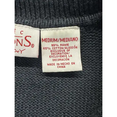 Basic Editions Black Cardigan with Festive Christmas Sweater Vintage Medium