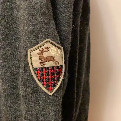 Woolrich Vintage Christmas Lambswool Gray, Red & Black Half Zip