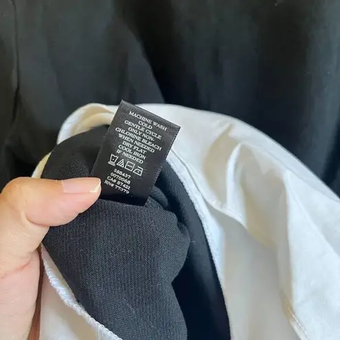 Ann Taylor  Black White Layered Mixed Media Top Womens Size‎ M