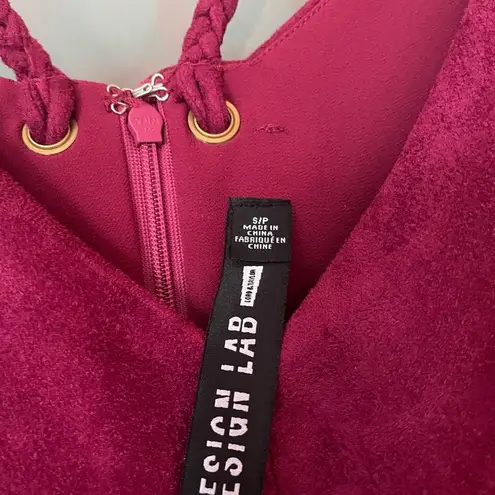 Design Lab Crushed “ Velvet” Cranberry Maroon Holiday Dress