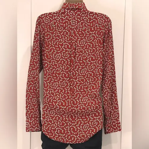 Faithfull the Brand Hosk Top Long Sleeve Pin Up Bow Red Size 4 Coquette Preppy